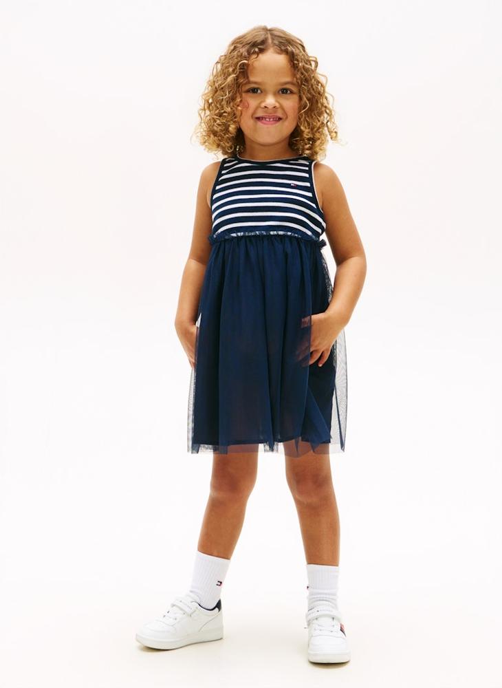 TOMMY HILFIGER Tulle Sleeveless Fit And Flare Dress - Image 1