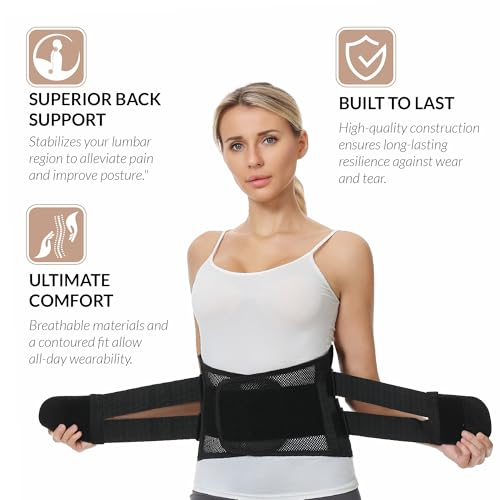NeoTech Care Back Brace for Women or Men, Lumbar Back Support Belt (Black, Size XXXL) - Image 5