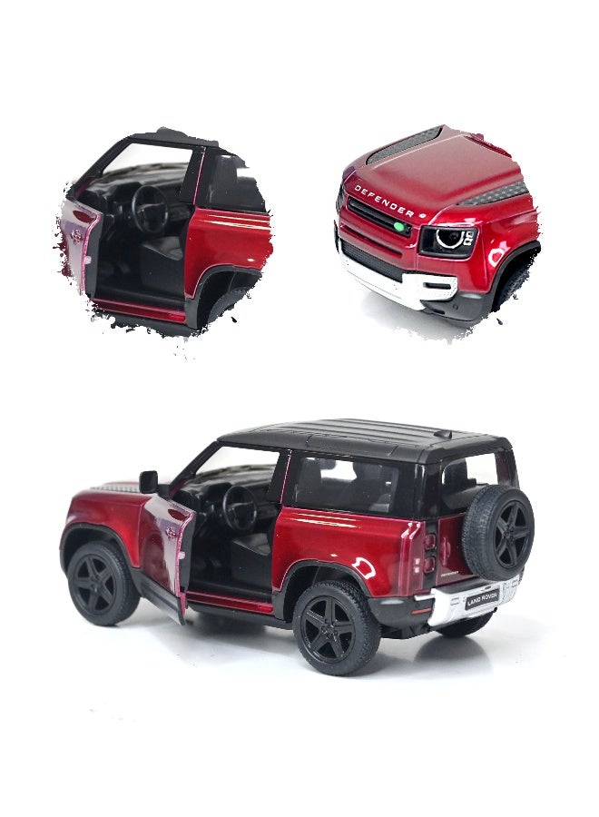Kinsmart سيارة لعبة لاند روفر ديفندر 90 بمقياس 1:36 مع أبواب قابلة للفتح وآلية سحب للخلف من المعدن المصبوب - Image 3