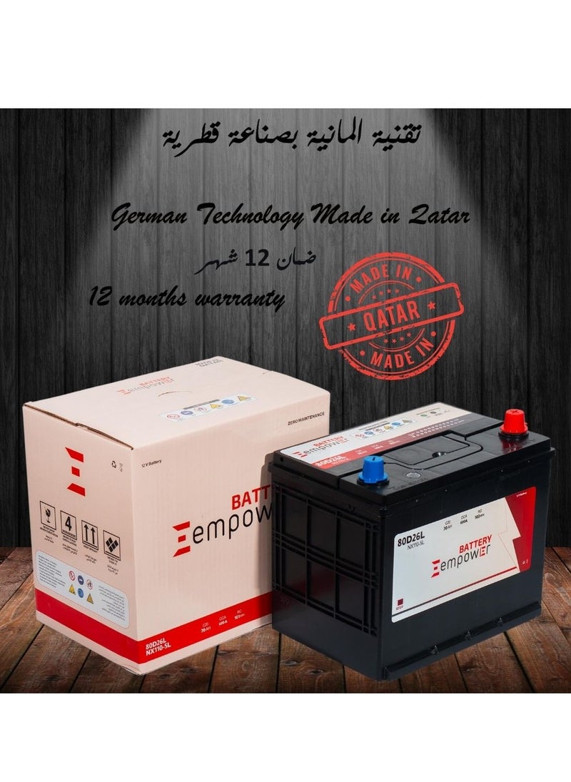 Generic - 12 Months Warranty EmPower Battery 150Ah 12V 160G51L N150L German Technology made in Qatar - Image 1