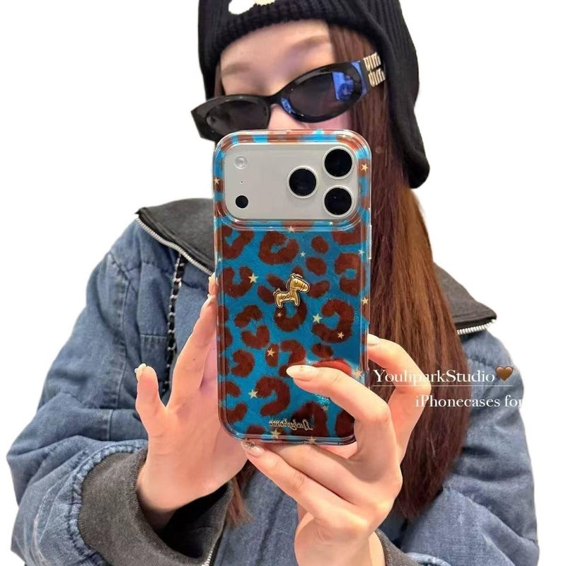 غطاء واقي بسيليكون باللون Leopard Print مضاد للانزلاق من السيليكون لـ iPhone 17 / 17 Air / 17 Pro / 17 Pro Max مع نمرة وقبضة مضادة للانزلاق مع مقاوم للصدمات مع حماية من السقوط - Image 1