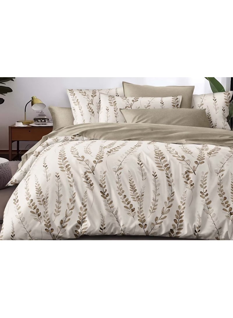 DUOMA duvet cover set , king size ,6pcs set with duvet cover 220*240cm and fit sheet and 4pcs pillowcases - Image 1