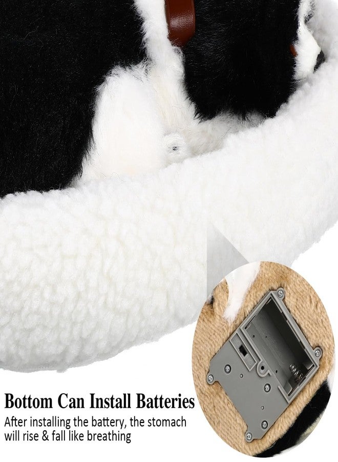 بيستويارد لعبة كلب يتنفس من BESTOYARD، مقاس 12 بوصة، من نوع بوردر كولي أسود نائم، لعبة قطيفة تشبه الحيوانات الواقعية، دعامة تصوير كلب الراعي كهدية عيد ميلاد للأطفال، ديكور منزلي - Image 5