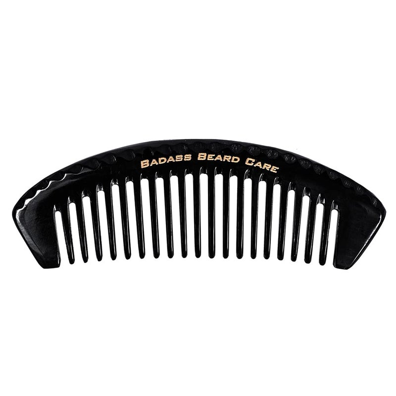 Badass Beard Care Black Series  Wide Tooth Ox Horn Comb  100 Ox Horn Shaped Teeth Hand Made Sanded and Polished