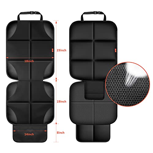 XHYANG Car Seat Protector 1 Pack Car Seat Cushion Mat Thickest Padding,Waterproof 600D Fabric Car Seat Covers for Non-Slip Backing Mesh Pockets for Baby and Pet (Black, 2 Pcs) - Image 3