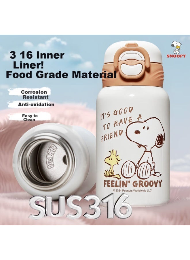 Snoopy Children's Ulated Cup With Sleeve, Large Capacity 316 Stainless Steel Direct Drinking Bottle, Portable Water Cup For Boys And Girls, Elementary School Students, Blue - Image 4