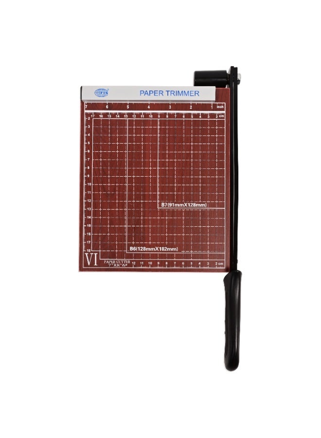 FIS قاطع ورق، لوح خشبي بحجم A5 (14.8 × 21 سم)، سعة 10 أوراق، لون بني - FSTXW-A5 - Image 1