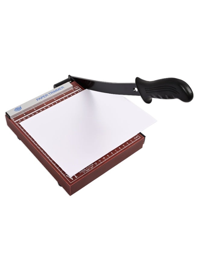 FIS قاطع ورق، لوح خشبي بحجم A5 (14.8 × 21 سم)، سعة 10 أوراق، لون بني - FSTXW-A5 - Image 4