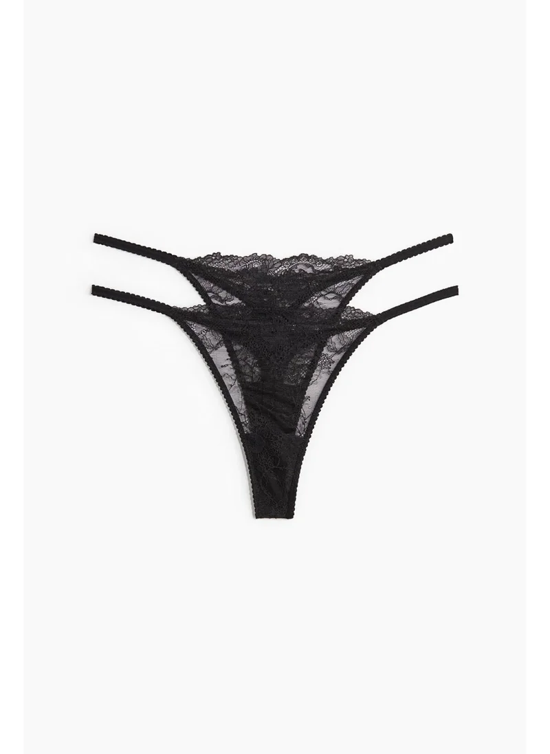H&M 2-pack lace tanga thong briefs