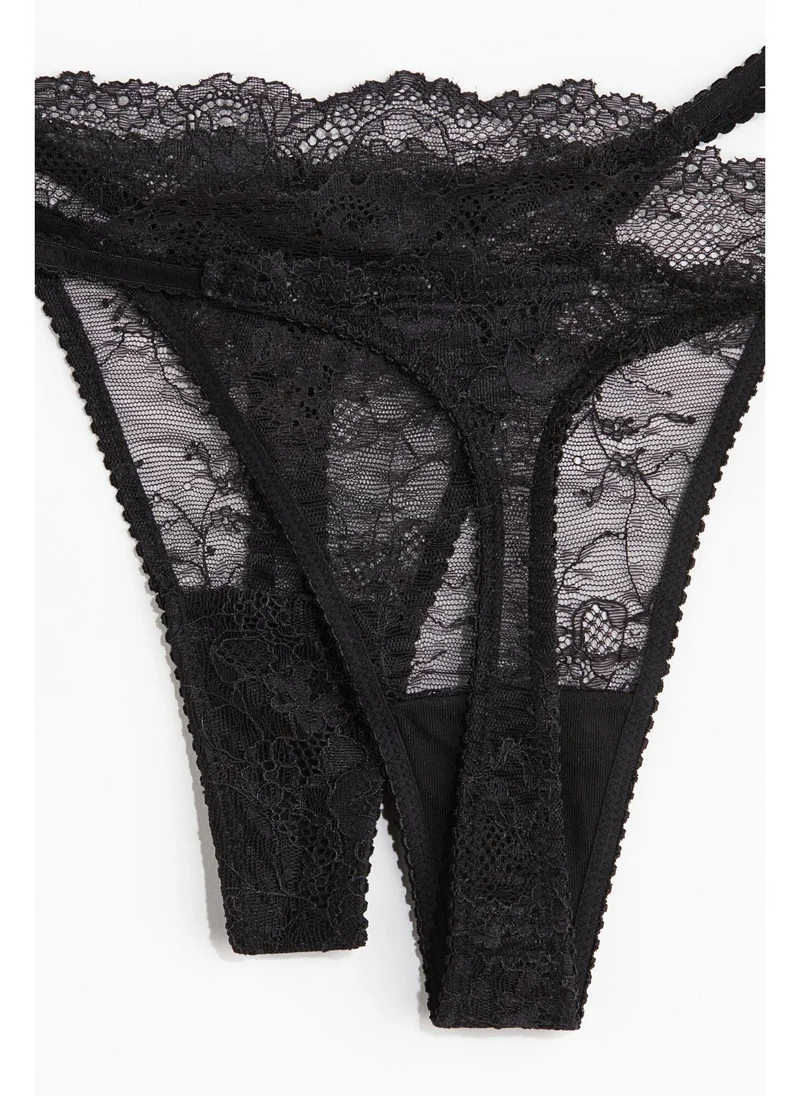 H&M 2-pack lace tanga thong briefs