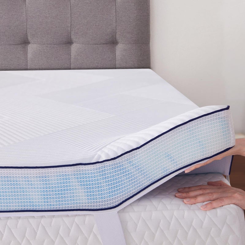 SOOSLEEPY 3 Inch Memory Foam Mattress Topper Twin Size Ventilated Breathable Cooling Mattress Pad with Removable Soft Cover Portable Bed Topper for Back Pain and Pressure Relief CertiPURUS Certified