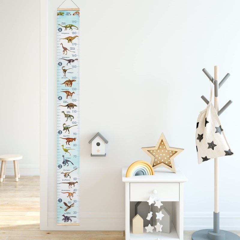 LIFELIKO Personalised Growth Chart for Dinosaur Lovers, Removable Wall Ruler for Boys and Girls, Kid’s Room Decoration (Blue) - Image 5