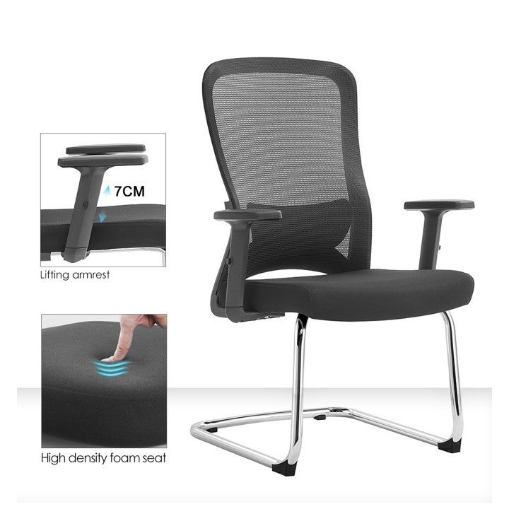 Multiwood High-Comfort Work & Study Chair Offering Spine Alignment, Breathable Comfort and All-Day Seating Stability – Black - Image 4