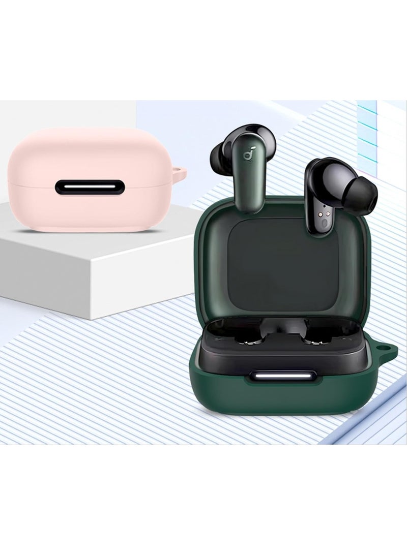 ماركة غير محددة جراب سيليكون متوافق مع سماعات Anker Soundcore R50i Nc/P30i Nc، جراب ناعم ورفيع صديق للبشرة، غطاء حماية مقاوم للصدمات مع حلقة تثبيت - أخضر عسكري  - Image 5