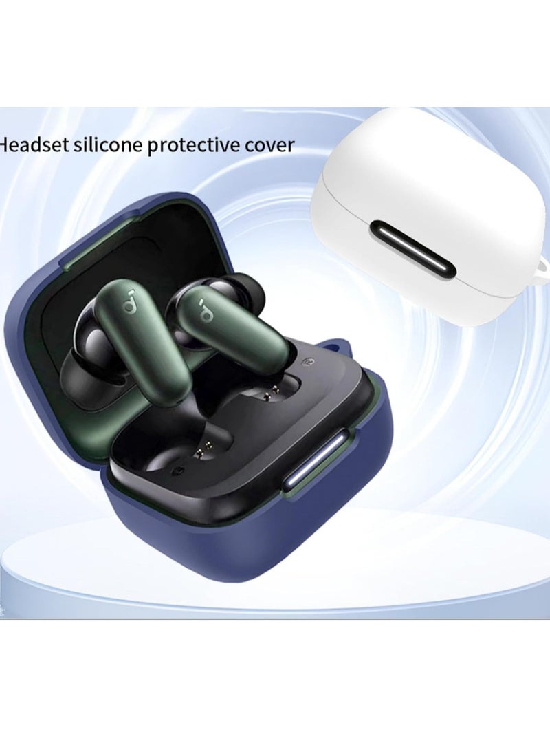 ماركة غير محددة جراب سيليكون متوافق مع سماعات Anker Soundcore R50i Nc/P30i Nc، جراب ناعم ورفيع صديق للبشرة، غطاء حماية مقاوم للصدمات مع حلقة تثبيت - أخضر عسكري  - Image 4