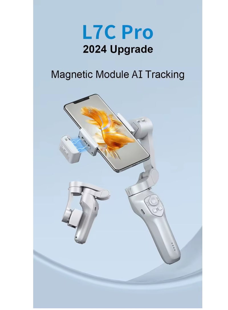 L7C Pro Plus Face Tracking Rotation Phone Gimbal Tripod 3 Axis Foldable Gimbal - Image 4
