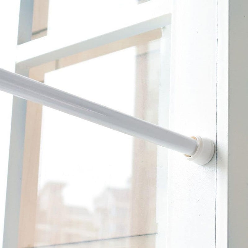 GOTOTOP Extendable Tension Rod Shower Curtain Rail 30-50 cm White Metal Rubber Glossy Coated Metal - Image 3