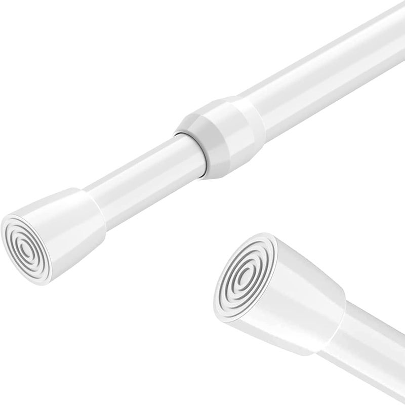 GOTOTOP Extendable Tension Rod Shower Curtain Rail 30-50 cm White Metal Rubber Glossy Coated Metal - Image 1