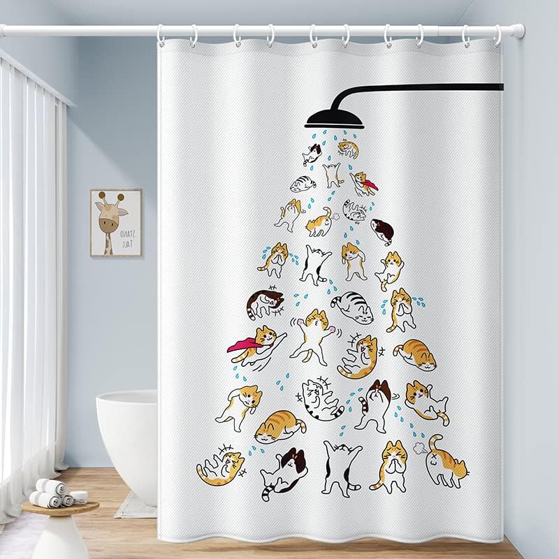 GOTOTOP Extendable Tension Rod Shower Curtain Rail 30-50 cm White Metal Rubber Glossy Coated Metal - Image 2