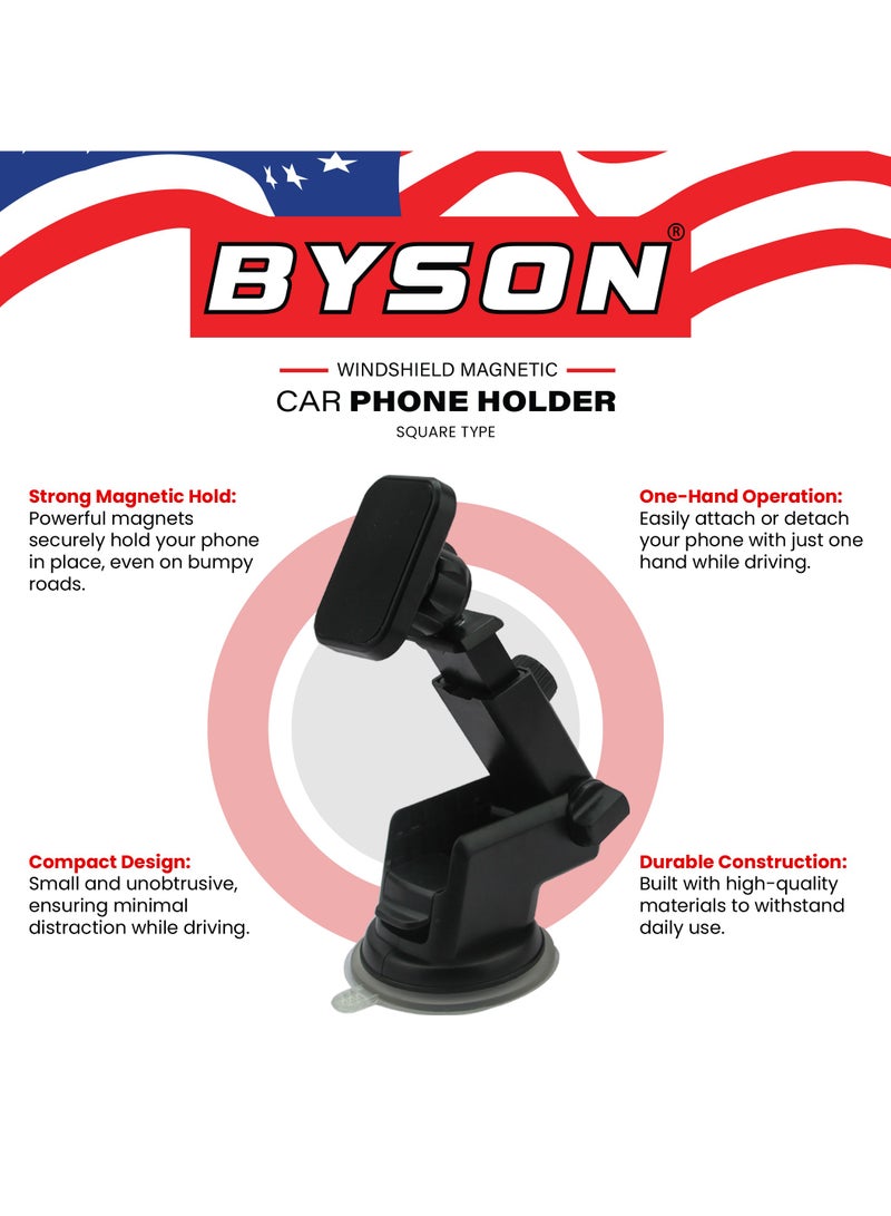 BYSON Magnetic Bracket Holder Square Type - Strong Grip Mount with 360° Rotation, Sleek Design, Easy Setup, Hands Free Support, Compatible with Most Smartphones and Devices - Image 4