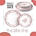 Trendables Disposable Plates For Party Supplies Pink Floral Plastic Plates For Wedding 40 Pcs 20 X 8 20 X 10 Dinner Plate Sets Floral Plate Set Disposable Plastic Dinnerware Sets - Image 4