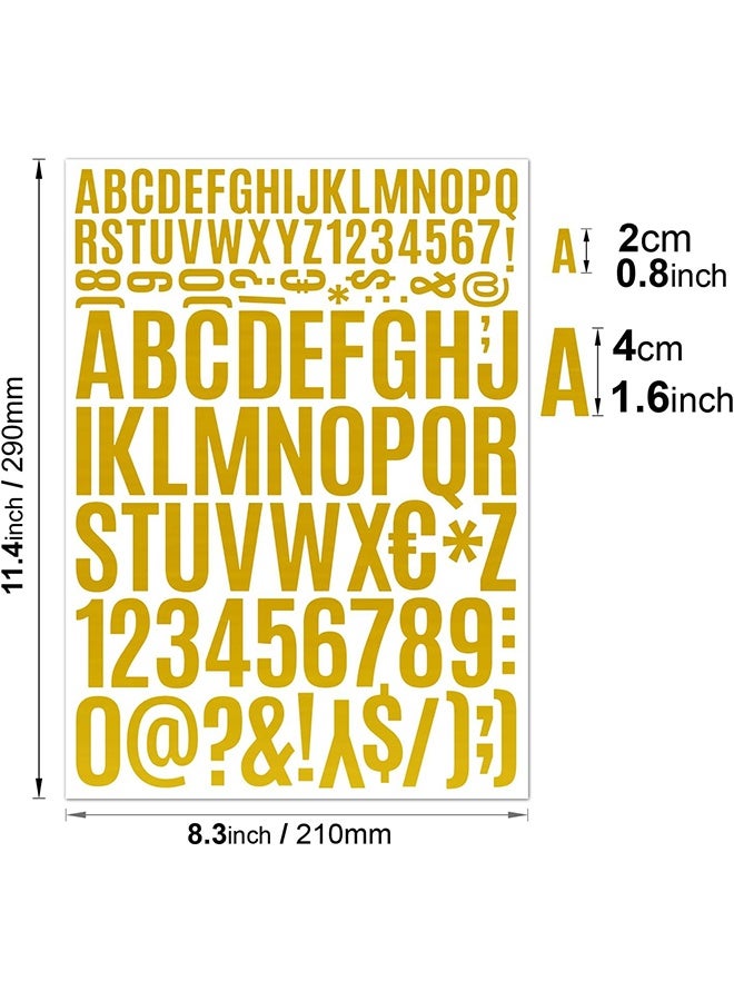 HY 10 Sheets Golden Letters Number Stickers - 1020Pcs Self Adhesive Waterproof 0.8 & 1.10 Inch Alphabet Stickers for Graduation Cap, Craft Supplies, Sign, Mailbox, Tumblers, Scrapbook - Image 3