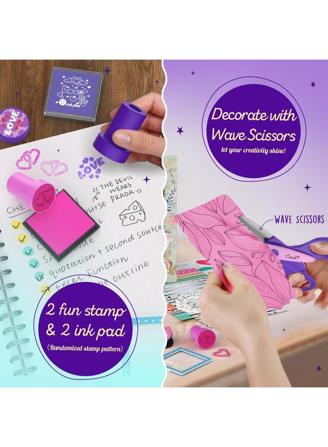 Bluejw DIY Journal Kit Gifts Girls Ages 8 9 10 11 12 13 14 Year Old Cool Birthday Gifts Ideas Girls Art & Crafts Tween Kid Teen Girls Trendy Stuff Scrapbook And Diary Supplies Set - Image 2