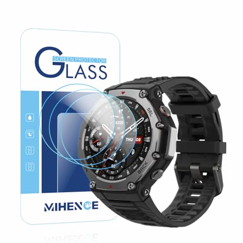 MIHENCE Screen Protector Compatible for Amazfit T-Rex 3 / T-Rex 3 Pro 48mm, 9H Tempered Glass Protective Film for T-Rex 3/3 Pro 48mm Smart Watch (3 PCS) - Image 1