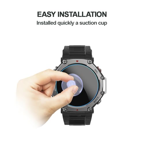MIHENCE Screen Protector Compatible for Amazfit T-Rex 3 / T-Rex 3 Pro 48mm, 9H Tempered Glass Protective Film for T-Rex 3/3 Pro 48mm Smart Watch (3 PCS) - Image 2