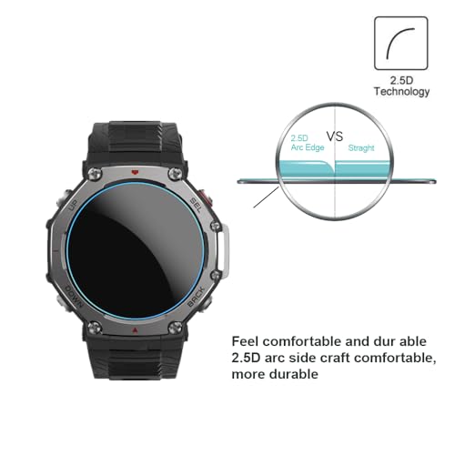 MIHENCE Screen Protector Compatible for Amazfit T-Rex 3 / T-Rex 3 Pro 48mm, 9H Tempered Glass Protective Film for T-Rex 3/3 Pro 48mm Smart Watch (3 PCS) - Image 3