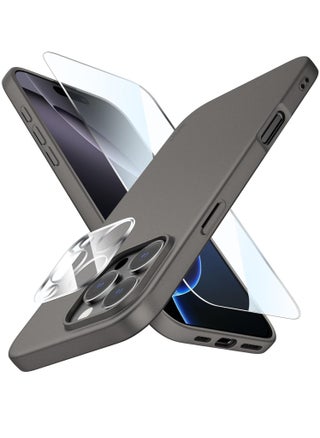 NEW iPhone 16 Pro Max Ultra-Thin Matte Gray Case – Soft Touch Cover with Camera Lens and Screen Protectors, Anti-Scratch Shockproof Slim Design - pzsku/ZB2DDC65E5C8AF03FB1ADZ/45/_/1731227862/d01e60e1-0453-4c69-b912-c05c0236e3c6
