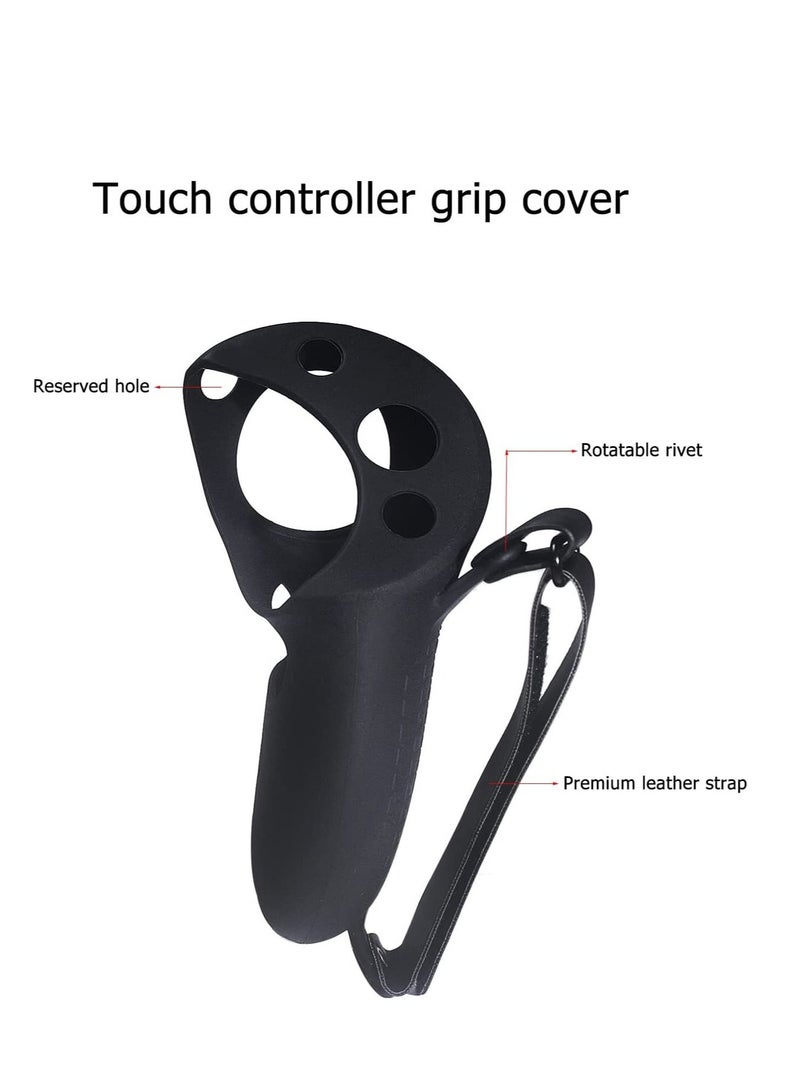 SYOSI "Controller Grips Protector Compatible with Meta Quest Pro Touch Game Controller Protector Cover Precise Hole Position Soft Silicone Grips Accessories with Knuckle Straps (Black)" - Image 2