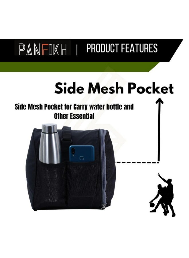 PANFIKH حقيبة كرة القدم السوداء الأنيقة من بانفيك - رفيقك المثالي لحمل معدات كرة القدم بأناقة وراحة - (أسود) - Image 3