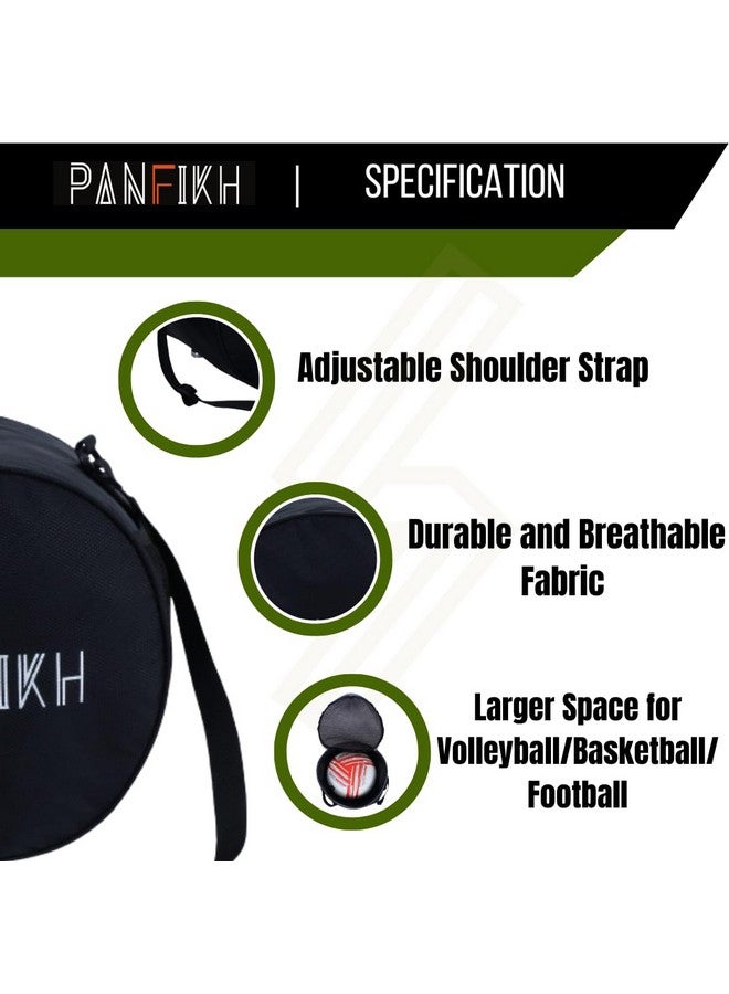 PANFIKH حقيبة كرة القدم السوداء الأنيقة من بانفيك - رفيقك المثالي لحمل معدات كرة القدم بأناقة وراحة - (أسود) - Image 5