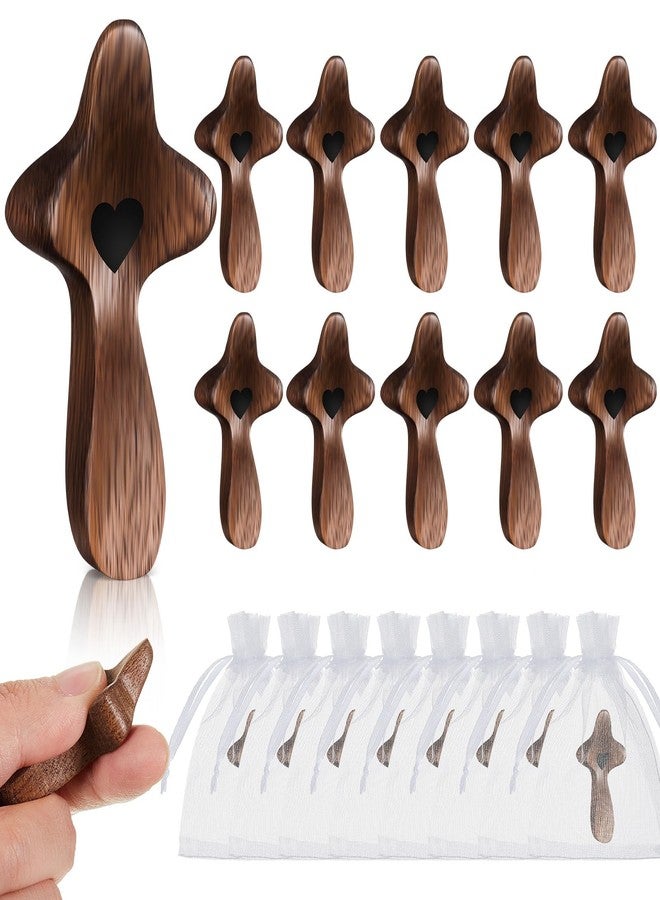 Threehoney 10 Pcs Cross My Heart, Wooden Cross Fidget Small Handheld Pocket Crosses in Bulk with Organza Bag Relief Fingertip Stress Christian Baptism First Communion Gift for Inspirational Prayer - Image 1
