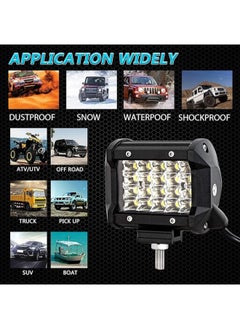 ماركة غير محددة 2 × 10 سم 4 بوصة 60 واط LED ضوء العمل جرار IP67 مقاوم للماء 12 فولت 24 فولت LED أضواء كاشفة للسيارة والشاحنة والجرار والقارب، 4x4، مركبة، سيارات الدفع الرباعي- قطعة واحدة 