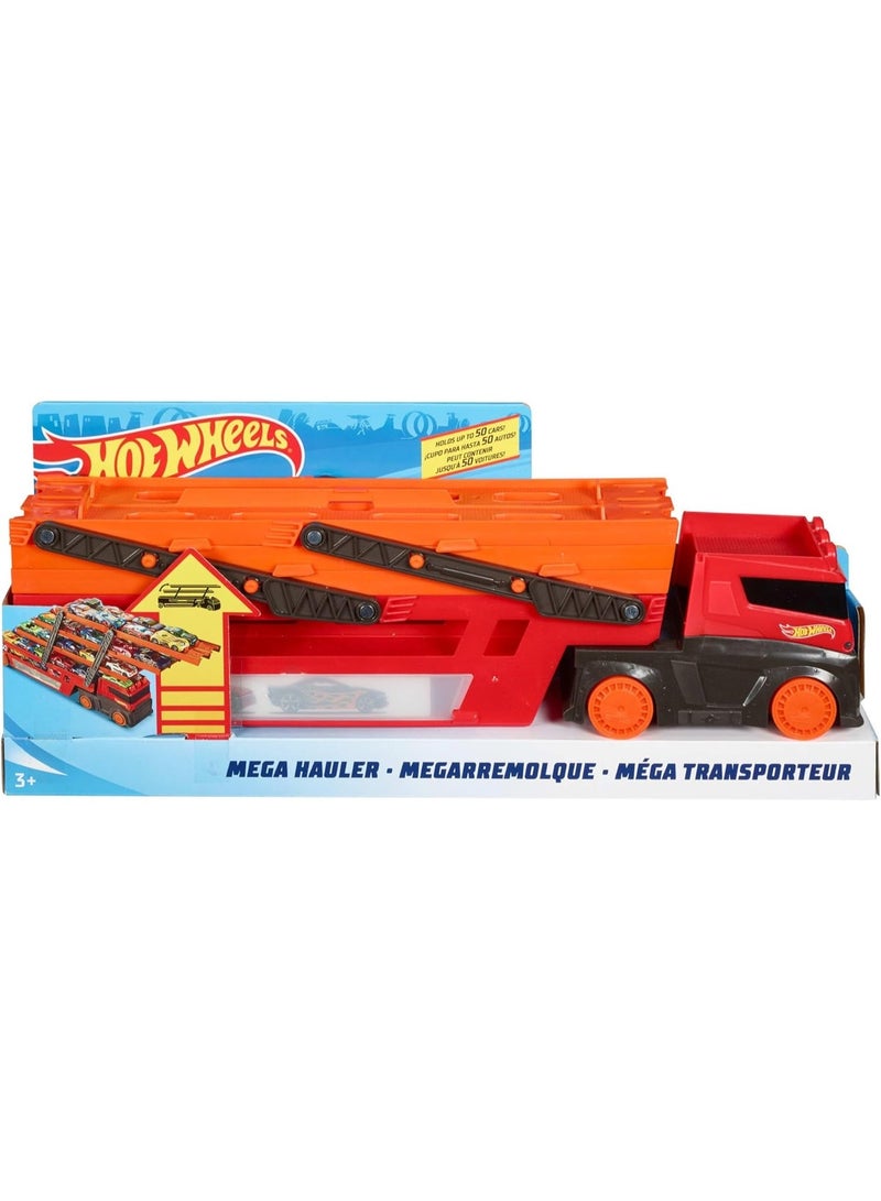 هوت ويلز Hot Wheels Hot Wheels Mega Hauler With Storage For Up To 50 1:64 Scale Cars, Ages 3+ 50Th Anniversary Hot Graphics Ghr48 - Image 5