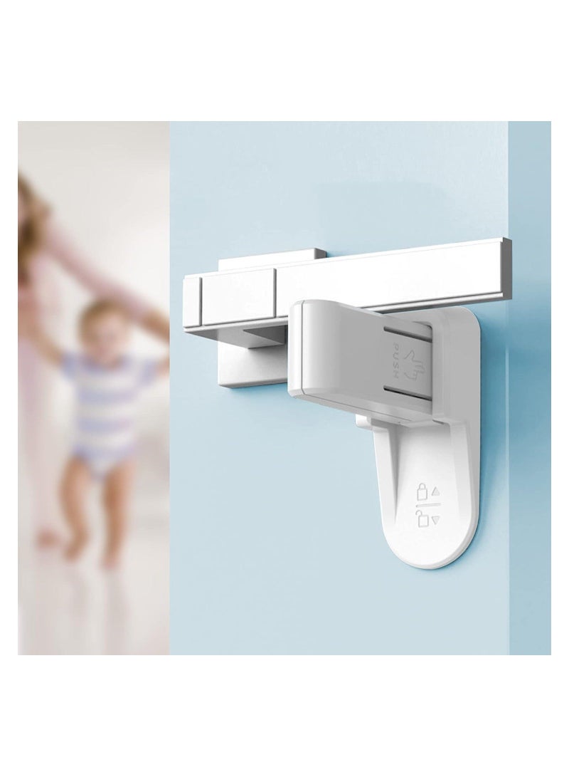 Door Lever Locks for Childproof, 2 Pcs Baby Proofing Handle Lock, Prevent Toddlers from Opening Doors No Tools Need or Drill, 3 M Adhesive Children Security - Image 1