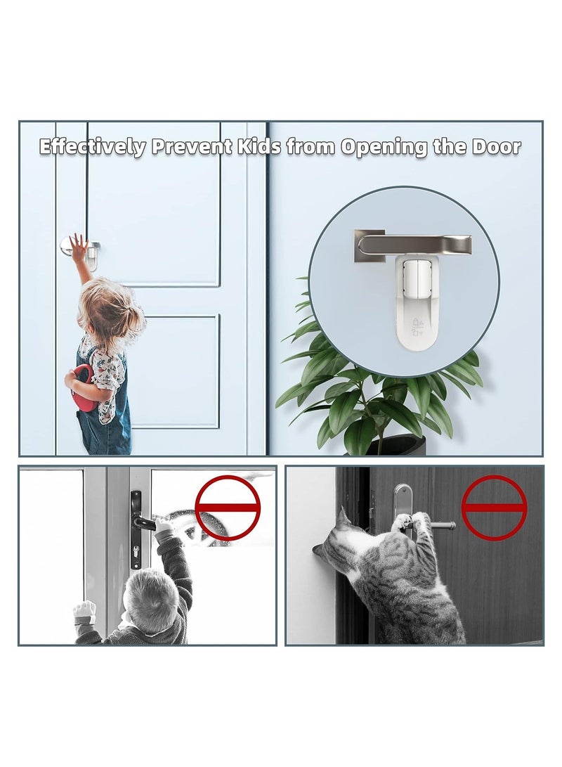 Door Lever Locks for Childproof, 2 Pcs Baby Proofing Handle Lock, Prevent Toddlers from Opening Doors No Tools Need or Drill, 3 M Adhesive Children Security - Image 2