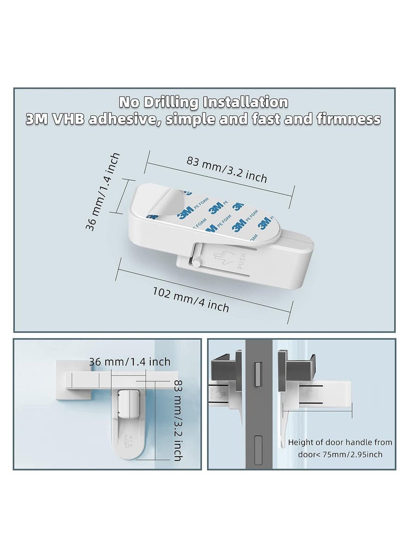 Door Lever Locks for Childproof, 2 Pcs Baby Proofing Handle Lock, Prevent Toddlers from Opening Doors No Tools Need or Drill, 3 M Adhesive Children Security - Image 5