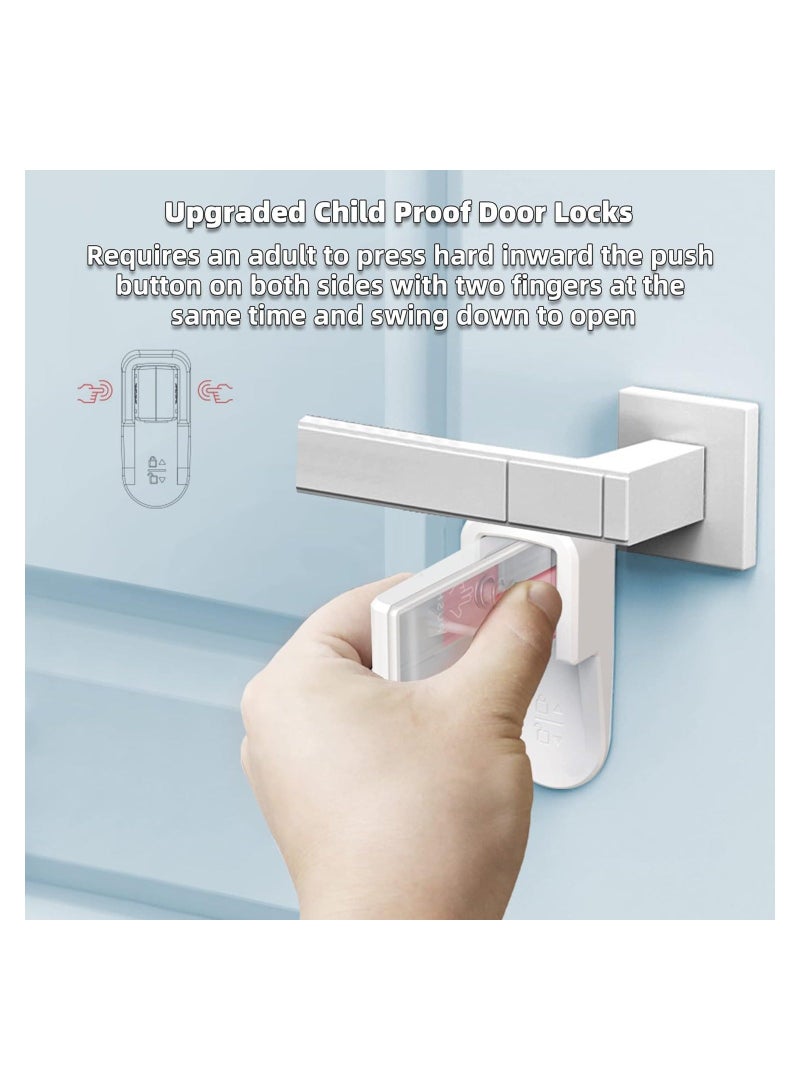 Door Lever Locks for Childproof, 2 Pcs Baby Proofing Handle Lock, Prevent Toddlers from Opening Doors No Tools Need or Drill, 3 M Adhesive Children Security - Image 3