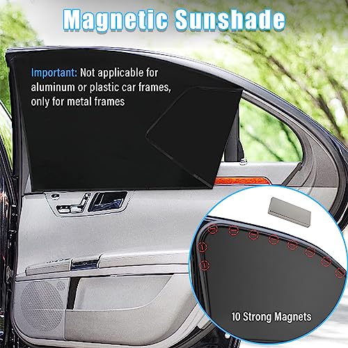 Kewucn Car Window Sun Shade, 2PCS Auto Front and Rear Windshield Curtains with Magnetic, UV Rays Protection&Sun Heat Block Car Window Covers, Universal Privacy Sunshades for Cars (Black-Front Window) - Image 3