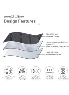 Arabest 6-Piece Set - 100% Microfiber Quilted Comforter Sets - Compressed Bedding 220*240 CM, Suitable For All Seasons, Grey, Luxurious king size, Embellish Your Room  - Image 4