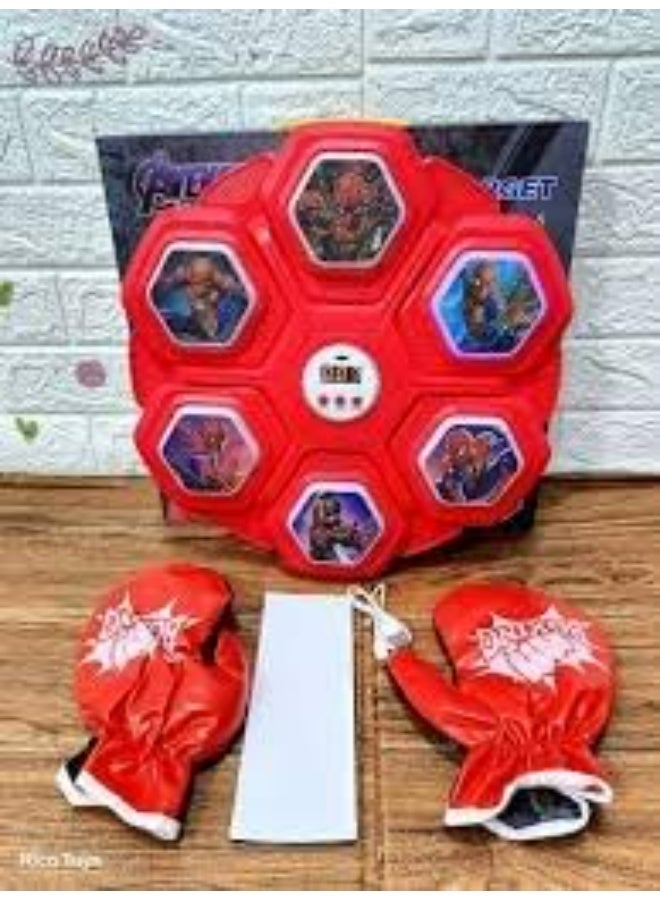 جهاز الملاكمة الموسيقي الذكي مع بلوتوث وإضاءة LED - إصدار الأبطال الخارقين - يشمل قفازات ملاكمة وشحن USB - Image 2