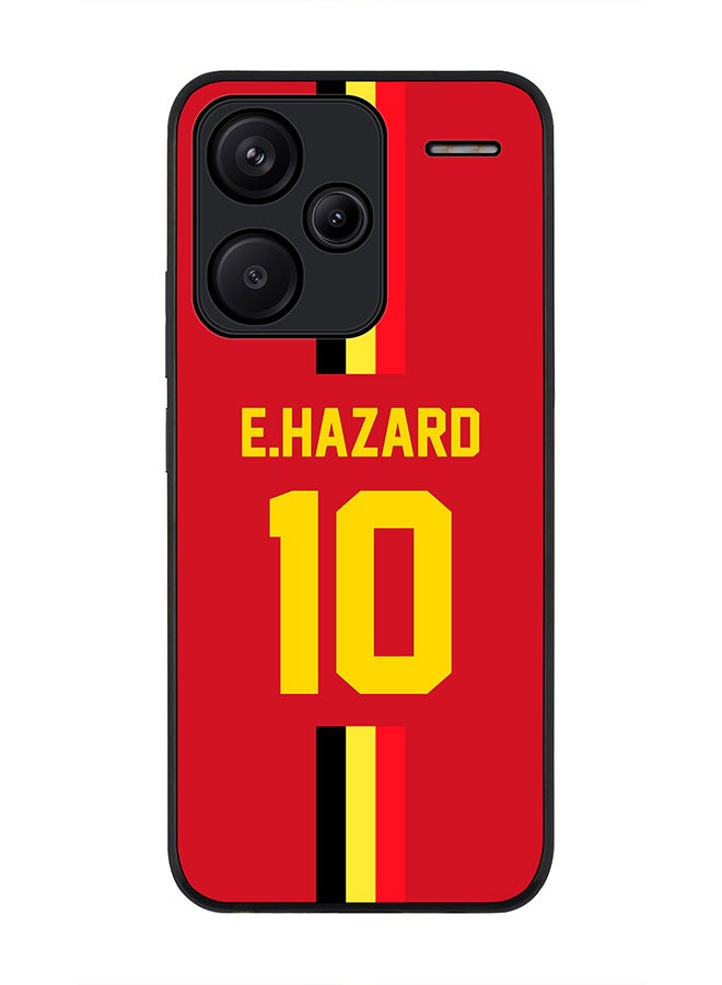 Stylizedd Rugged Black Edge Case for Xiaomi Redmi Note 13 Pro Plus, Slim fit Case Thin Cover -  Football Team - Belgium, Player Name - E.Hazard - Image 1