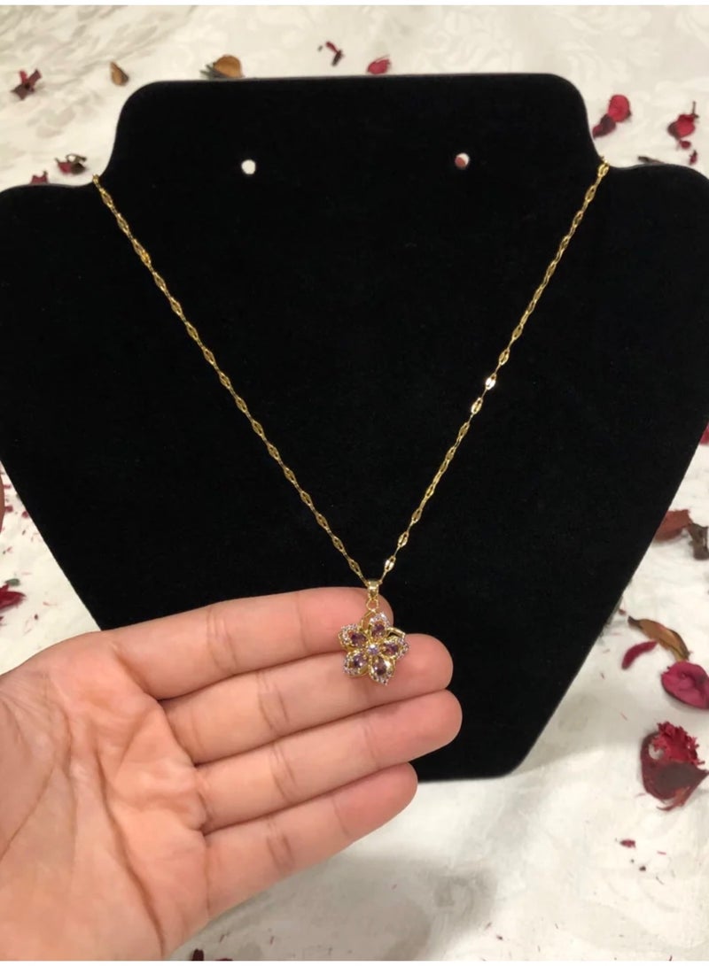 Elegance Trendy & High Quality Stainless Steel Gold Plated Necklace For Women - Image 2