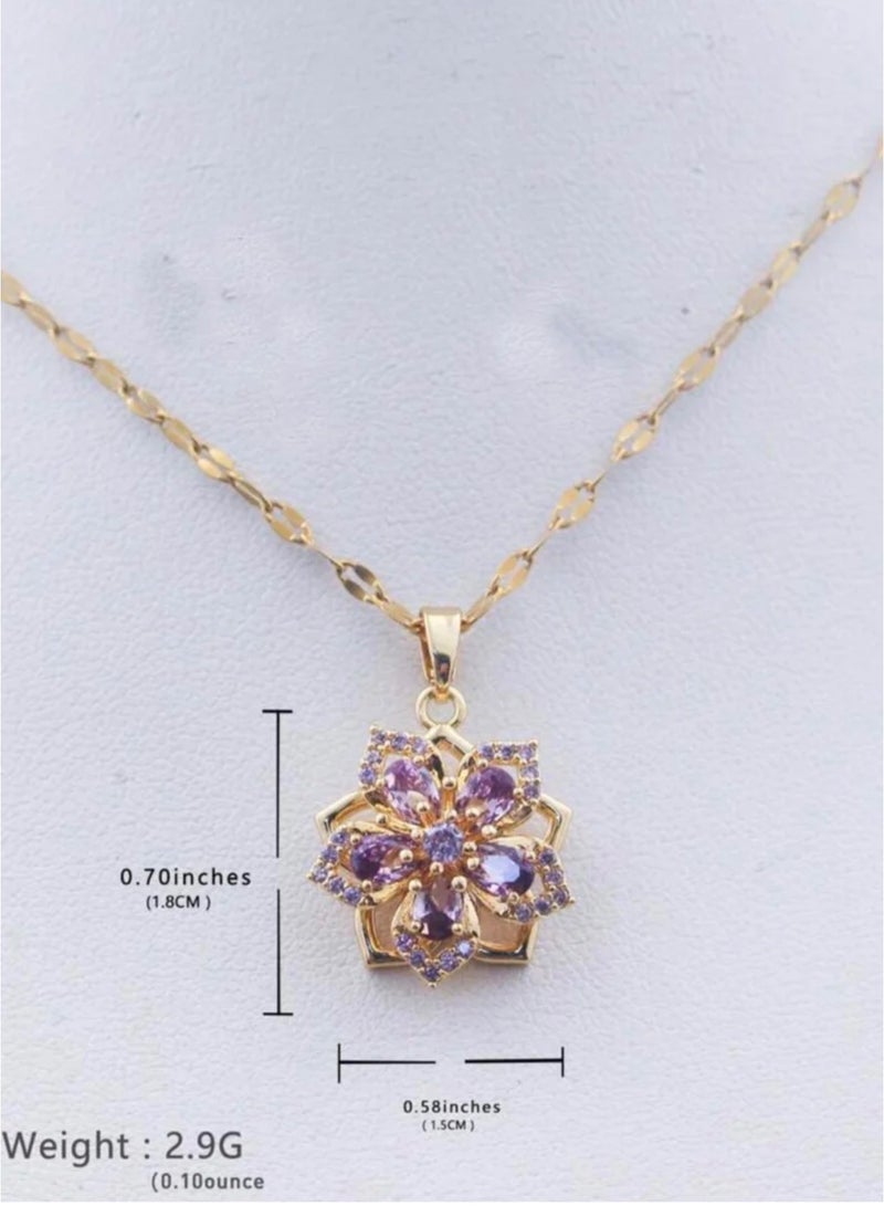 Elegance Trendy & High Quality Stainless Steel Gold Plated Necklace For Women - Image 4