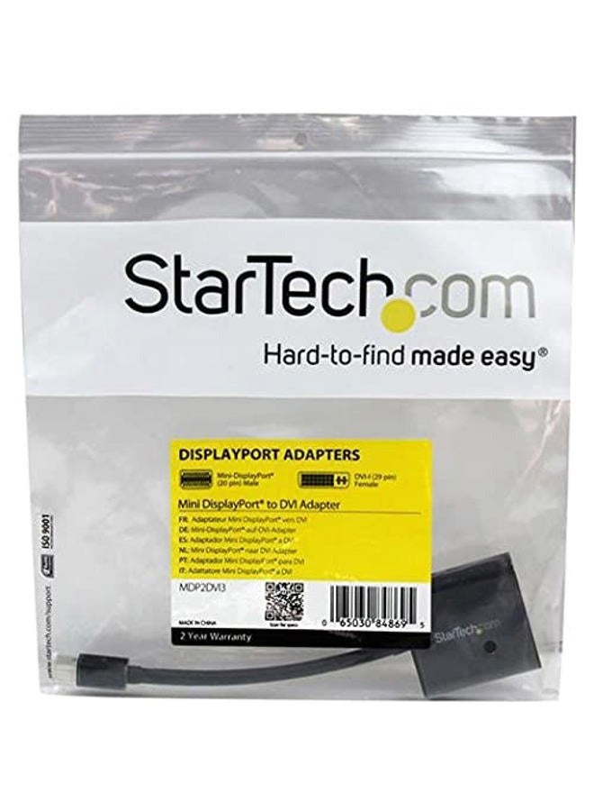 StarTech .com Mini DisplayPort to DVI Adapter - Mini DP to DVI-D Converter - 1080p Video - mDP or Thunderbolt 1/2 Mac/PC to DVI Monitor - Compact mDP 1.2 to DVI Single-Link Adapter Dongle (MDP2DVI3) - Image 4