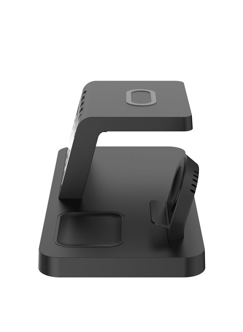 Alarm Clock with Fast Wireless Charging Station for iPhone 16/15/14/13/12 All Series & AirPods & iWatch & Samsung/Huawei/Xiaomi（Black）  - Image 4