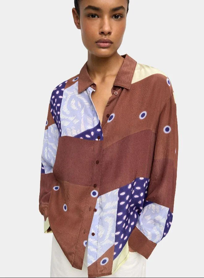 PARFOIS Printed fluid shirt